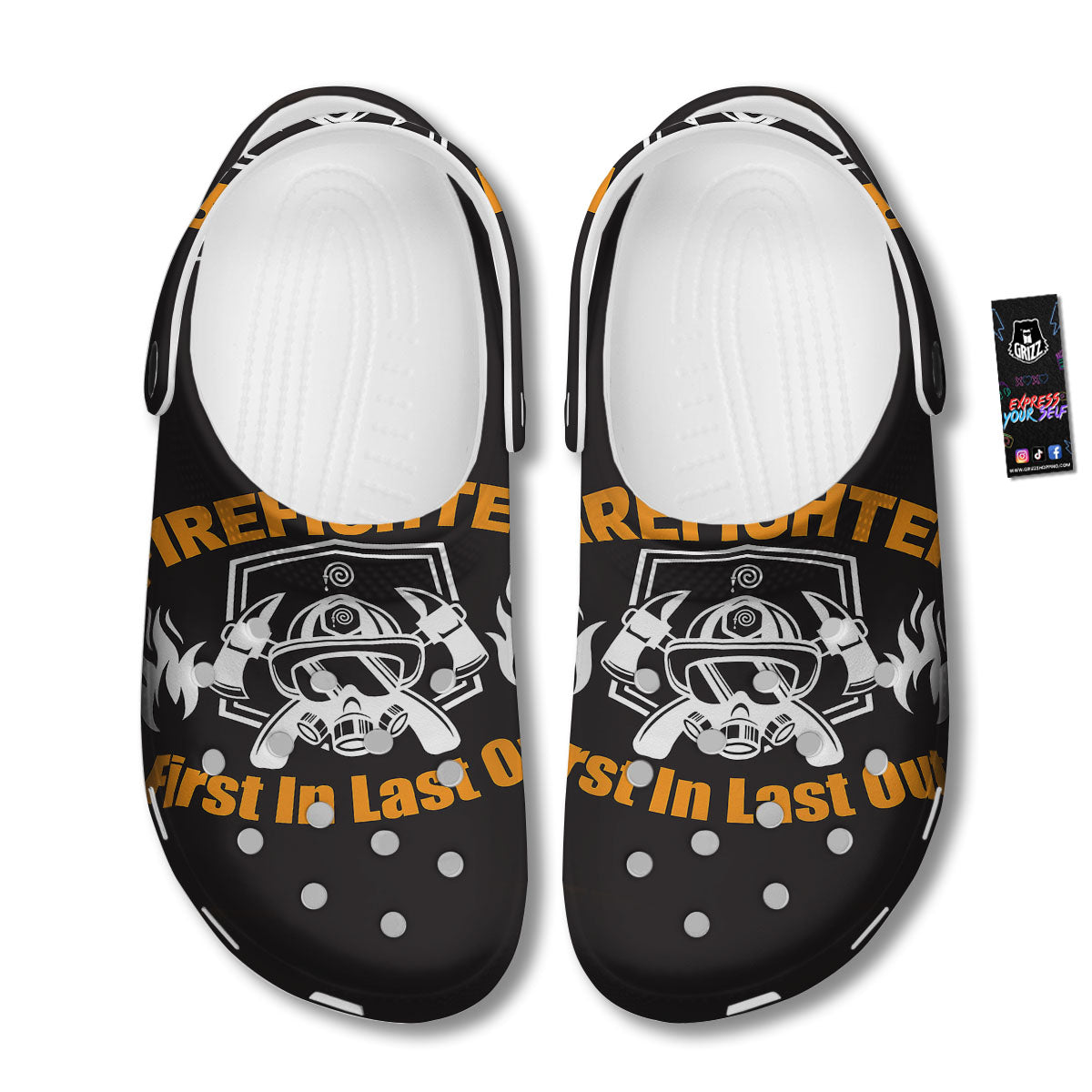 First In Last Out Firefighter Print Clog-grizzshop