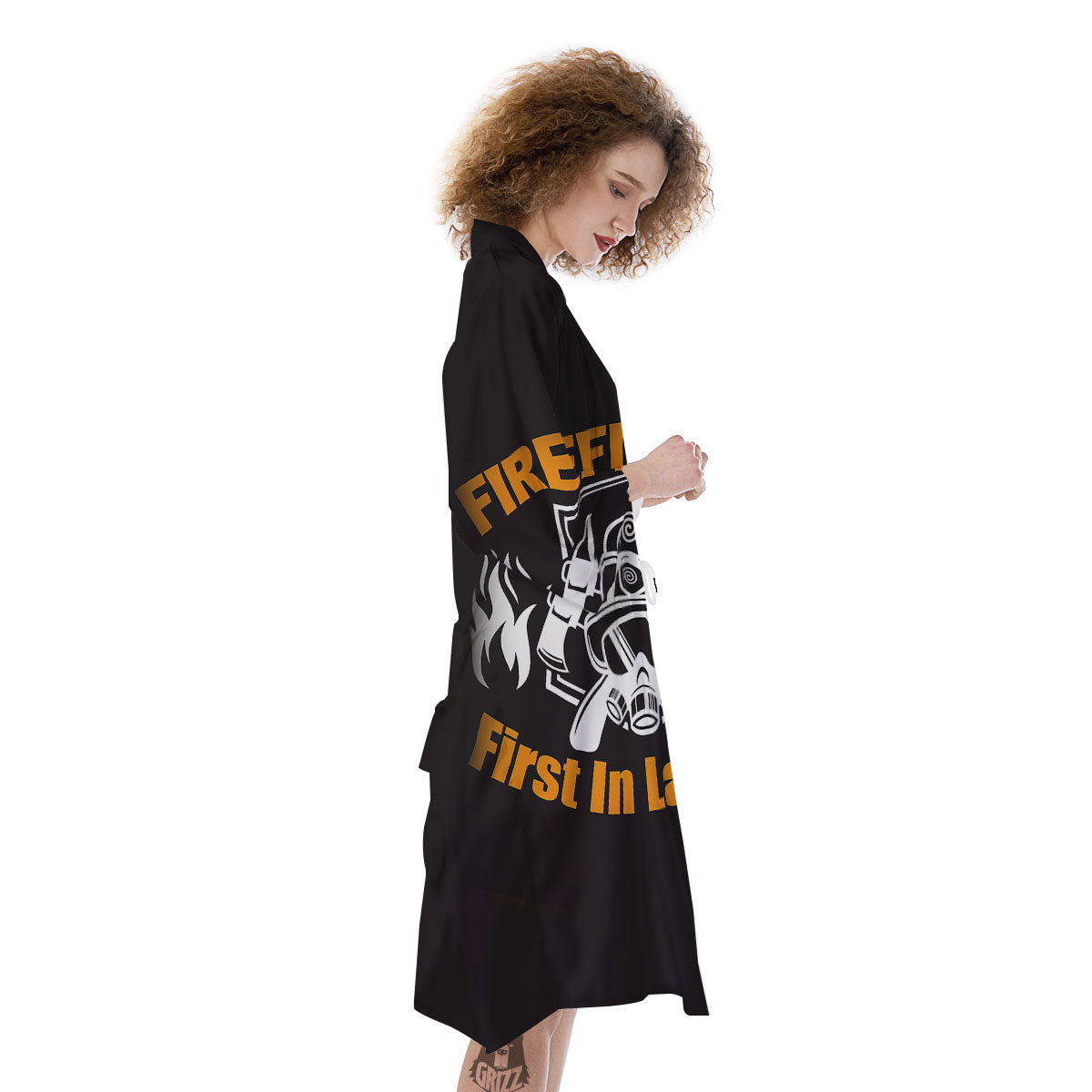 First In Last Out Firefighter Print Kimono-grizzshop
