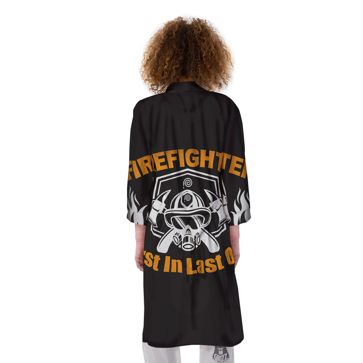 First In Last Out Firefighter Print Kimono-grizzshop