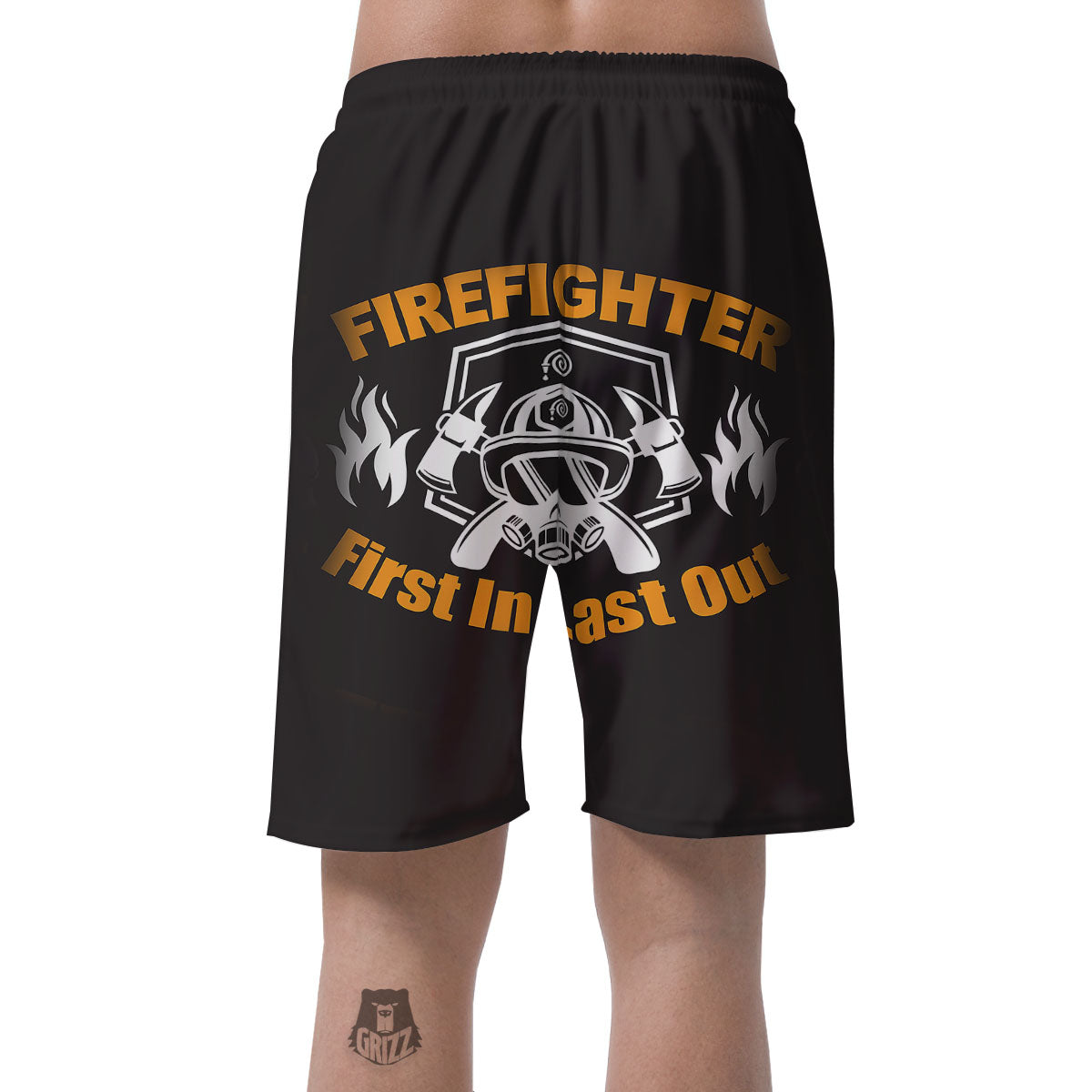 First In Last Out Firefighter Print Men's Shorts-grizzshop
