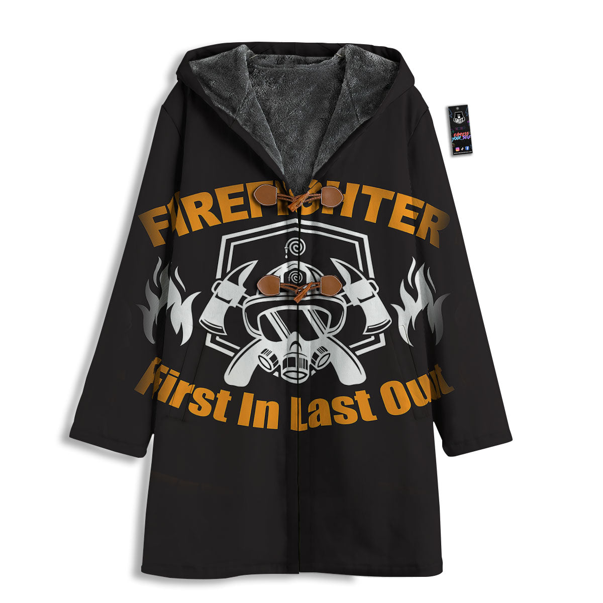 First In Last Out Firefighter Print Men's Windbreaker Jacket-grizzshop