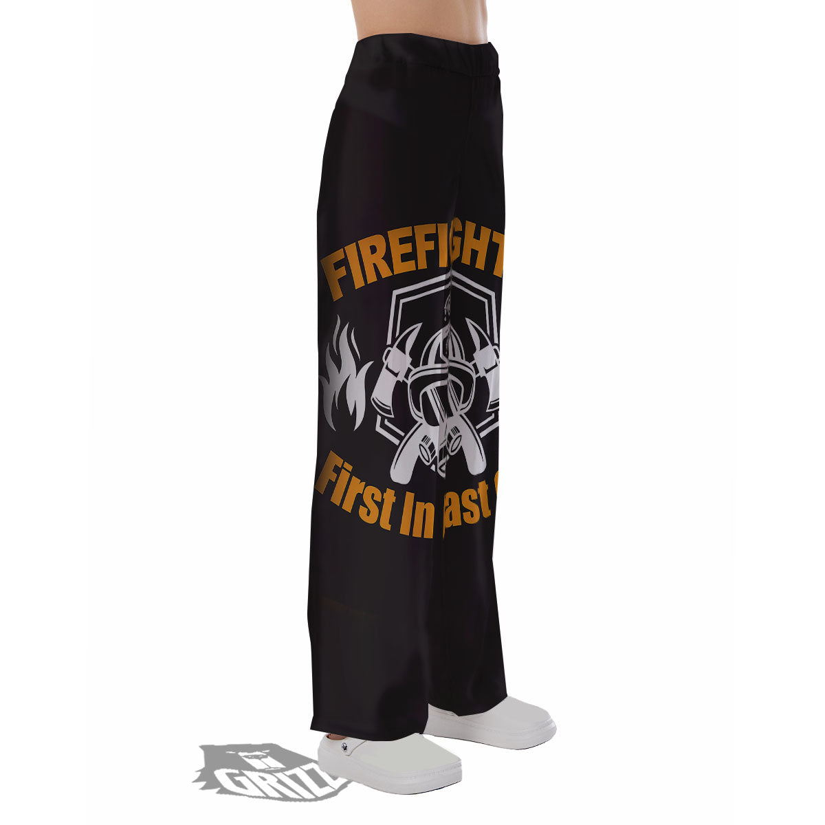 First In Last Out Firefighter Print Pajama Pants-grizzshop