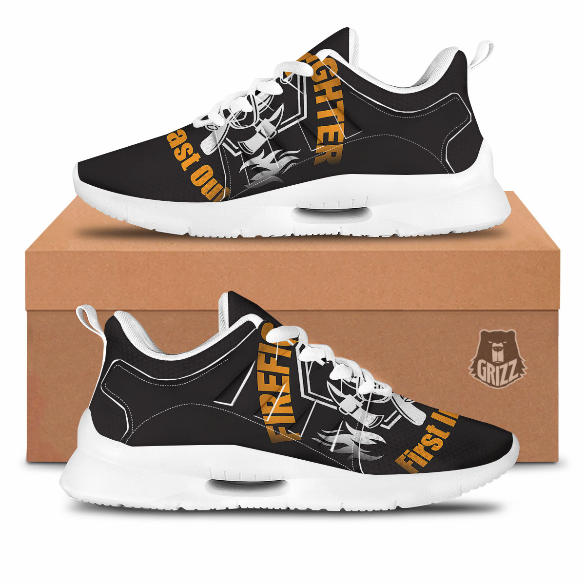First In Last Out Firefighter Print Tennis Shoes-grizzshop