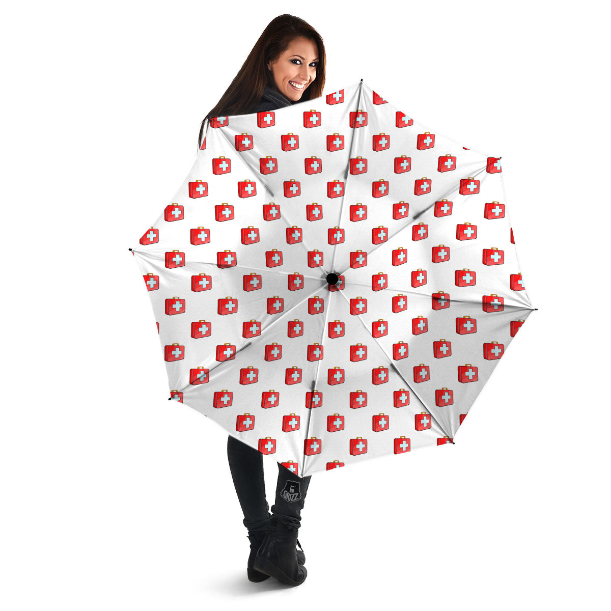 First Kit Aid Paramedic Print Pattern Umbrella-grizzshop