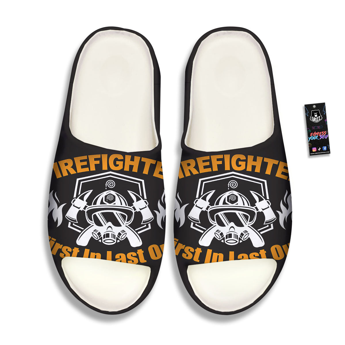 First In Last Out Firefighter Print Sandals-grizzshop