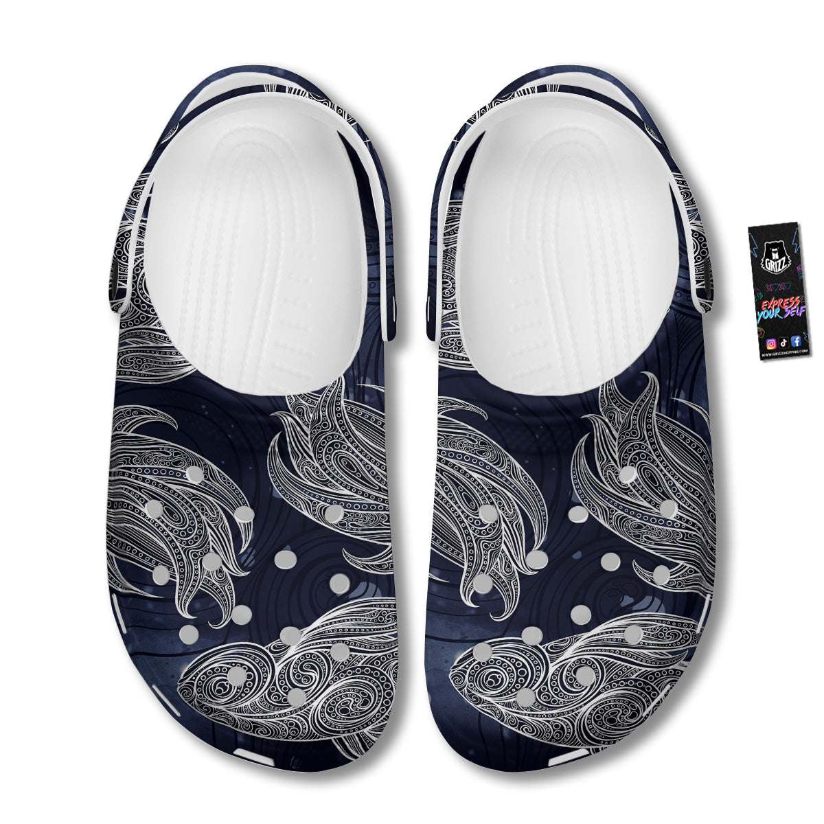 Fish Bohemian Spiritual Print Clog-grizzshop