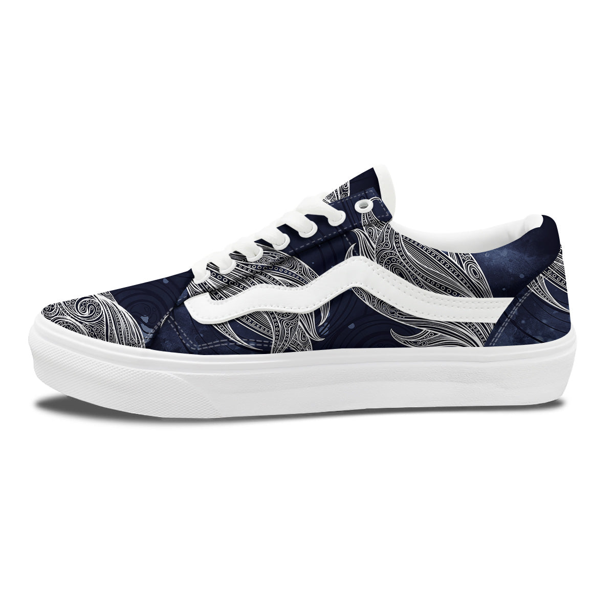 Fish Bohemian Spiritual Print Skate Shoes-grizzshop