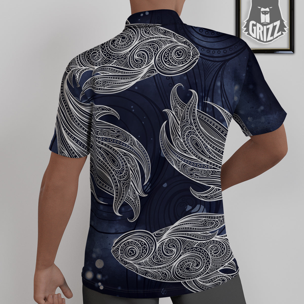 Fish Bohemian Spiritual Print Untucked Shirts-grizzshop