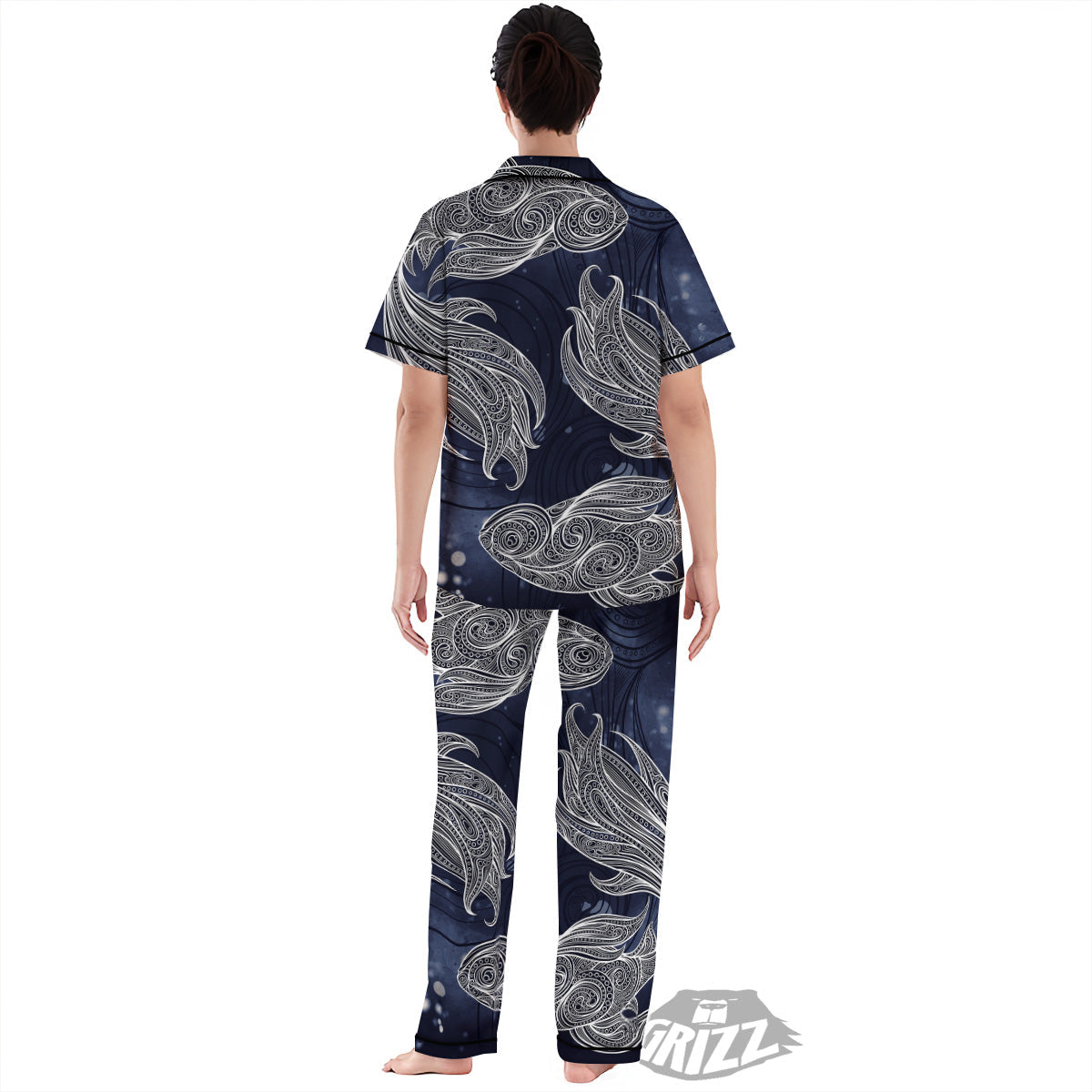 Fish Bohemian Spiritual Print Women's Pajamas Set-grizzshop