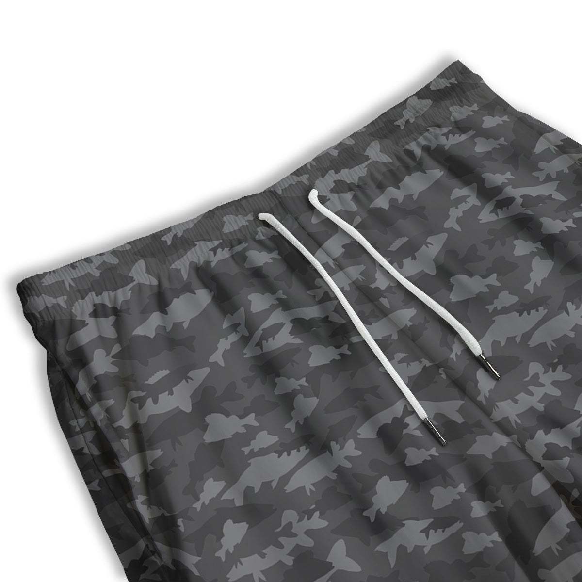Fish Camouflage Grey Print Pattern Men's Athletic Shorts