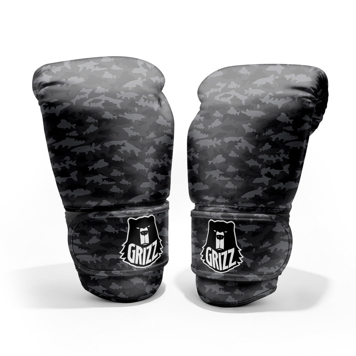 Fish Camouflage Grey Print Pattern Pro Boxing Glove
