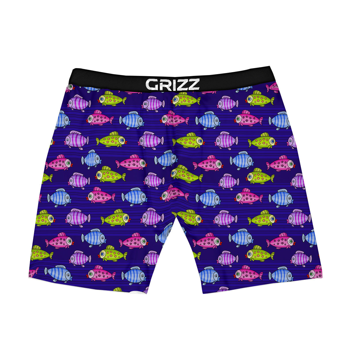 Fish Cartoon Print Pattern Boxer Briefs-grizzshop