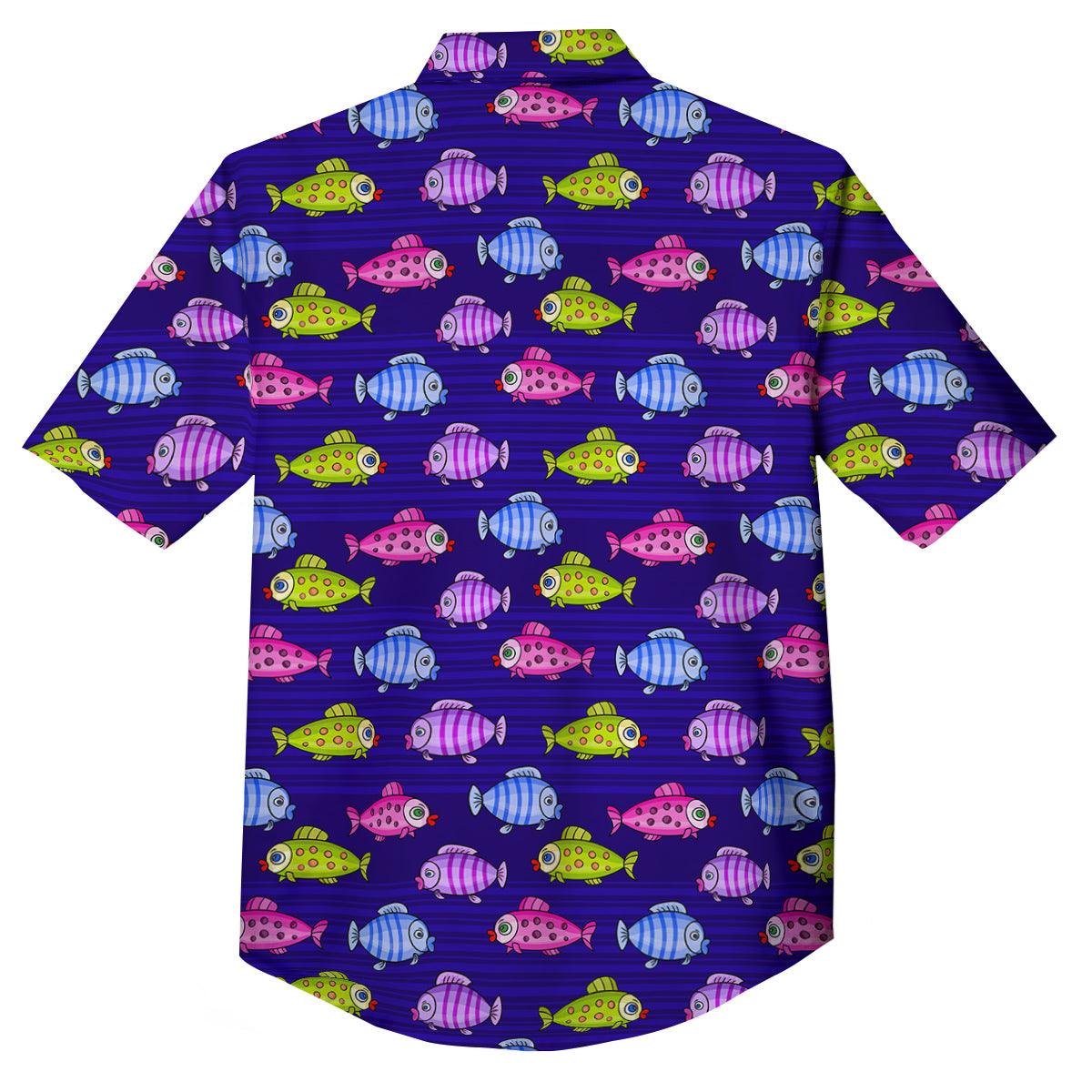 Fish Cartoon Print Pattern Button Up Shirt-grizzshop