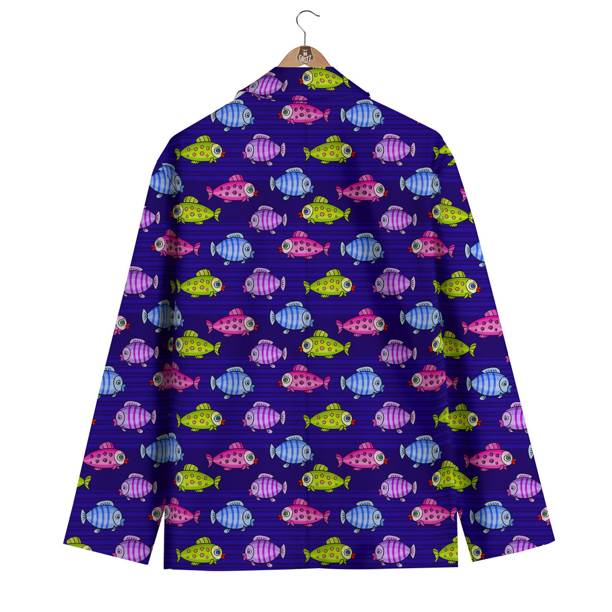 Fish Cartoon Print Pattern Men's Blazer-grizzshop