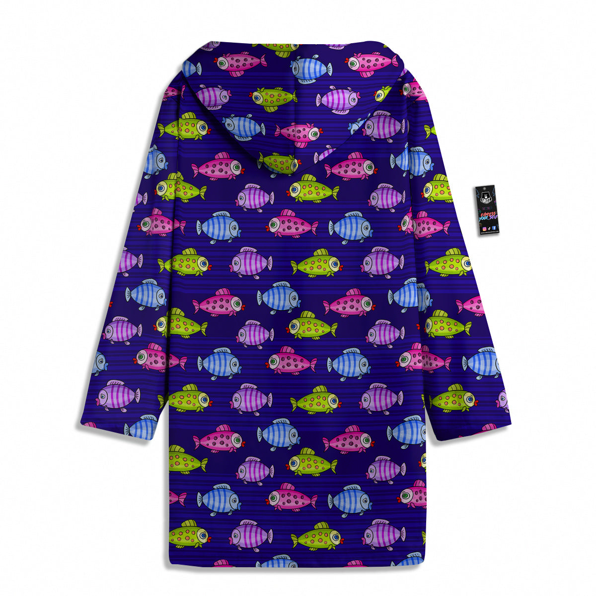 Fish Cartoon Print Pattern Men's Windbreaker Jacket-grizzshop