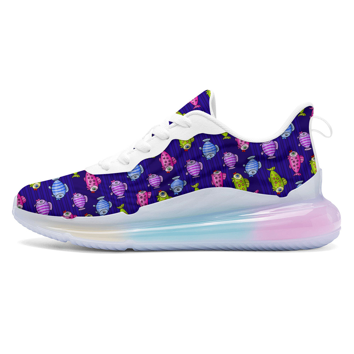 Fish Cartoon Print Pattern Running Sneakers-grizzshop