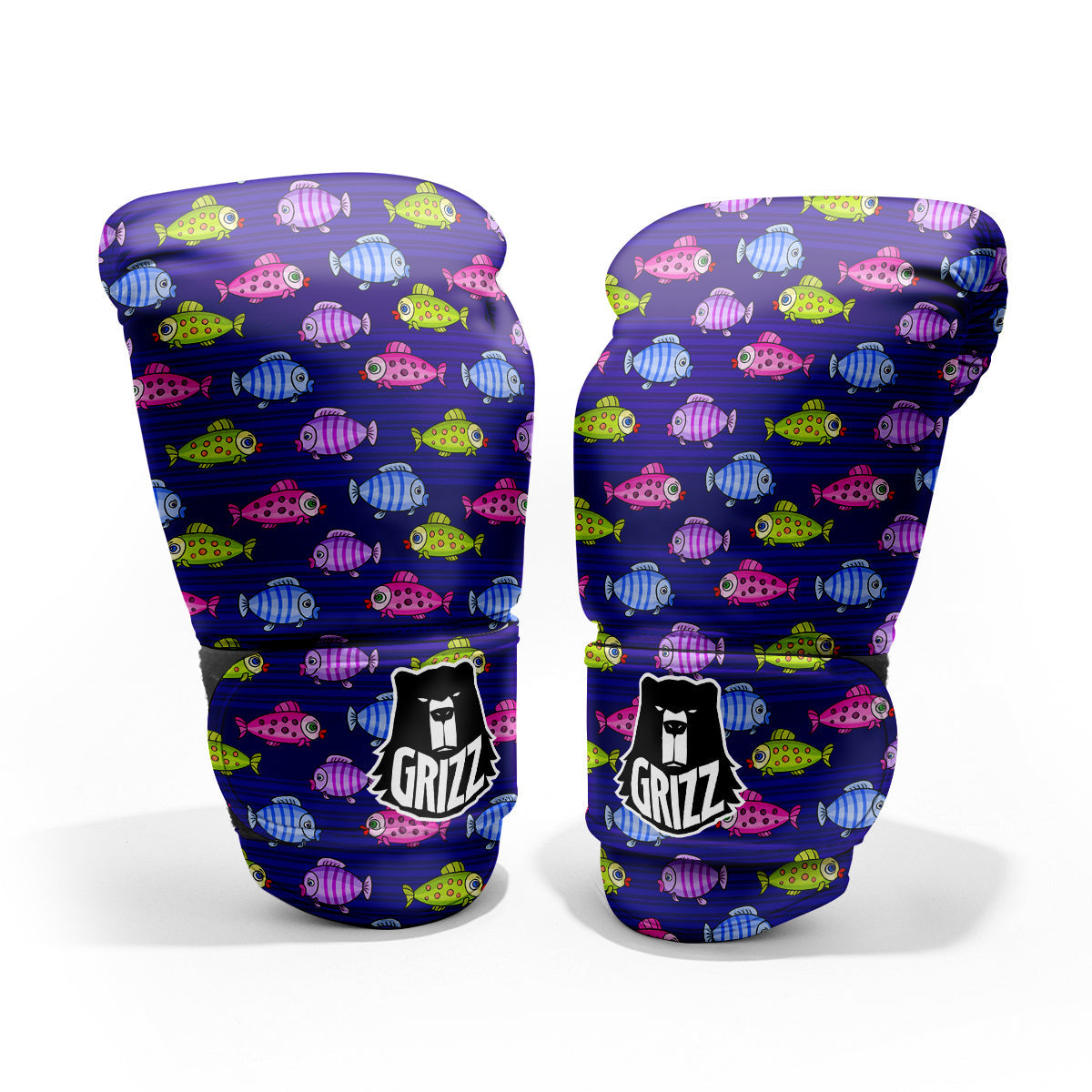 Fish Cartoon Print Pattern Pro Boxing Glove