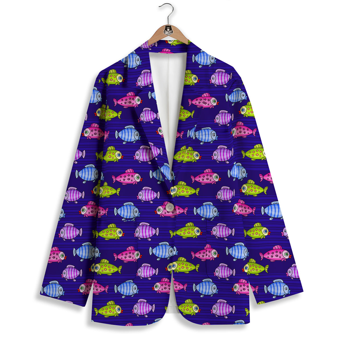 Fish Cartoon Print Pattern Women's Blazer-grizzshop