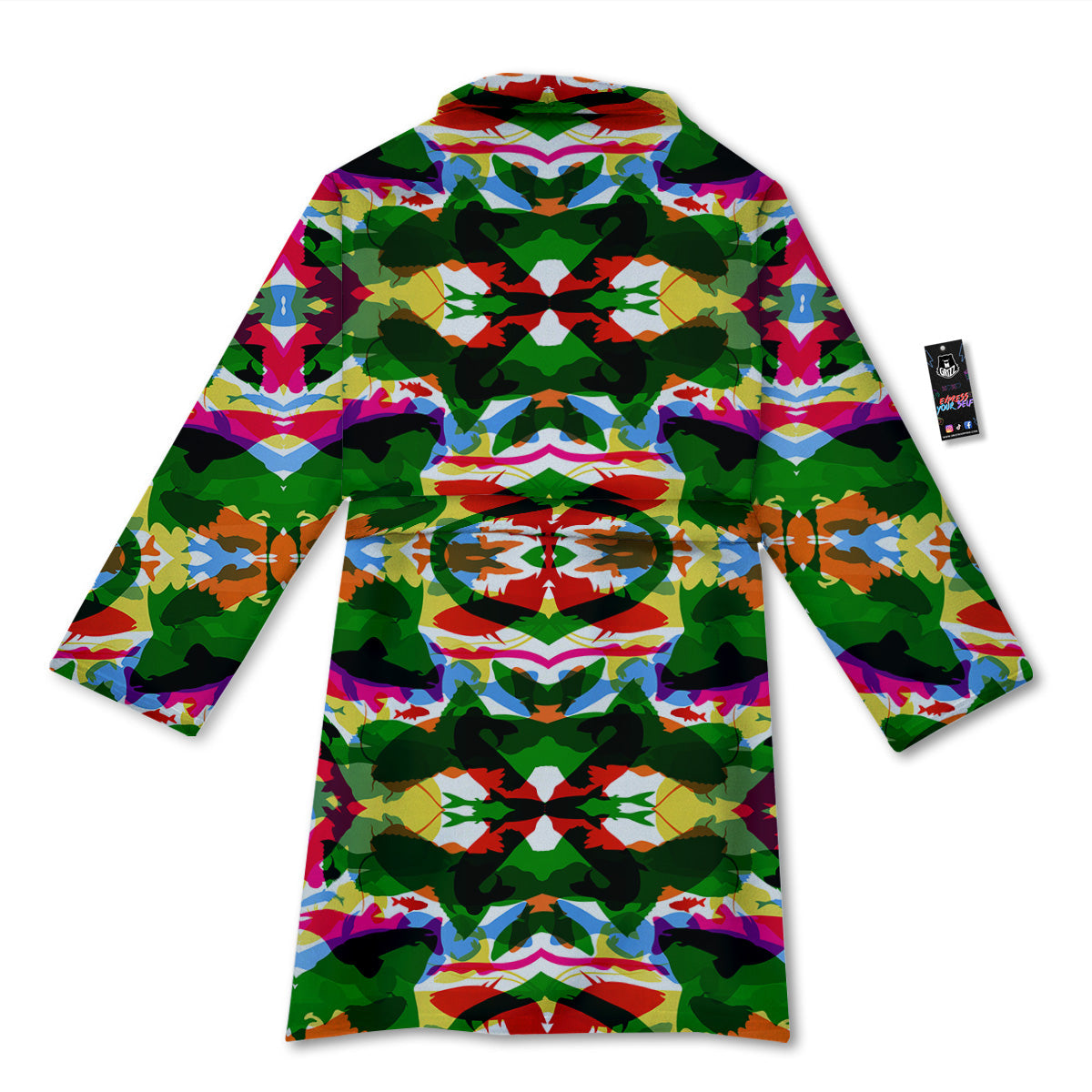 Fish Colorful Abstract Print Pattern Bathrobe-grizzshop