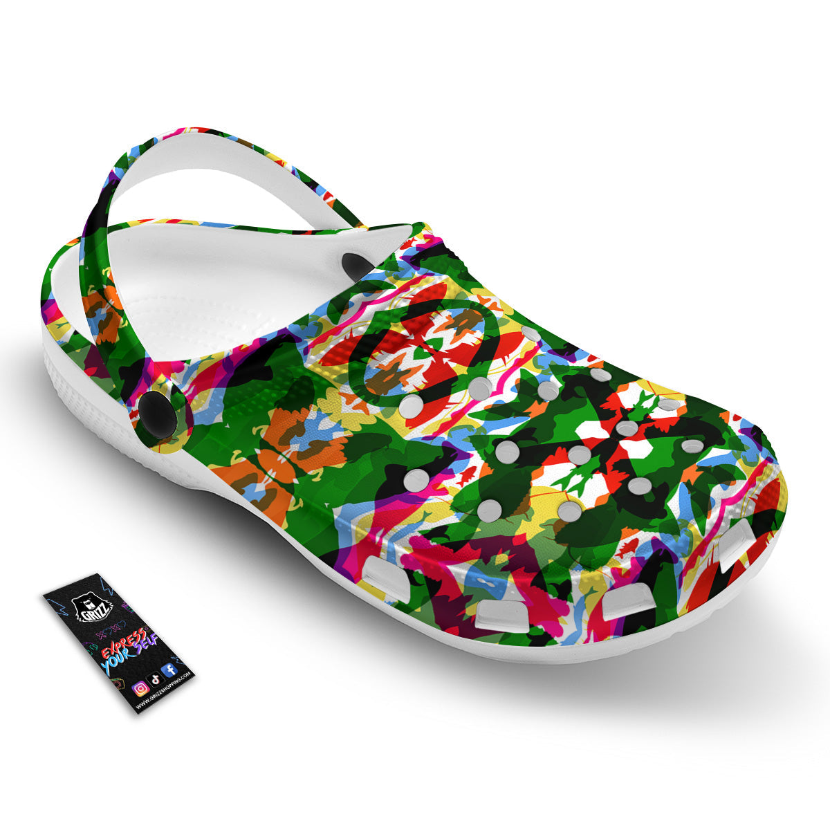 Fish Colorful Abstract Print Pattern Clog-grizzshop