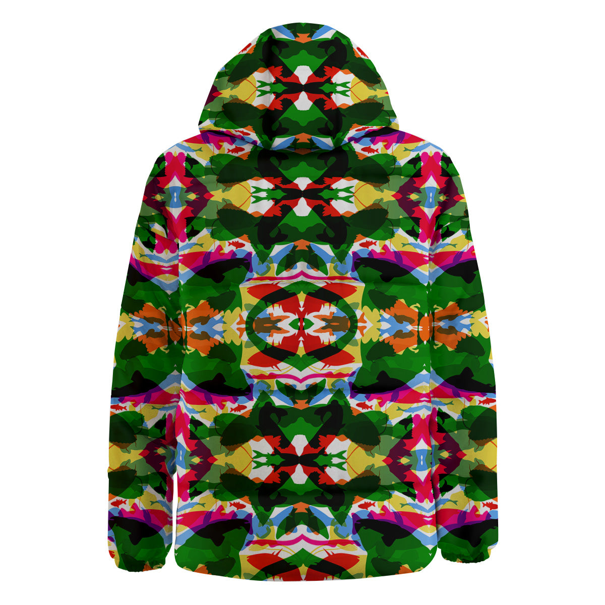 Fish Colorful Abstract Print Pattern Down Jacket-grizzshop