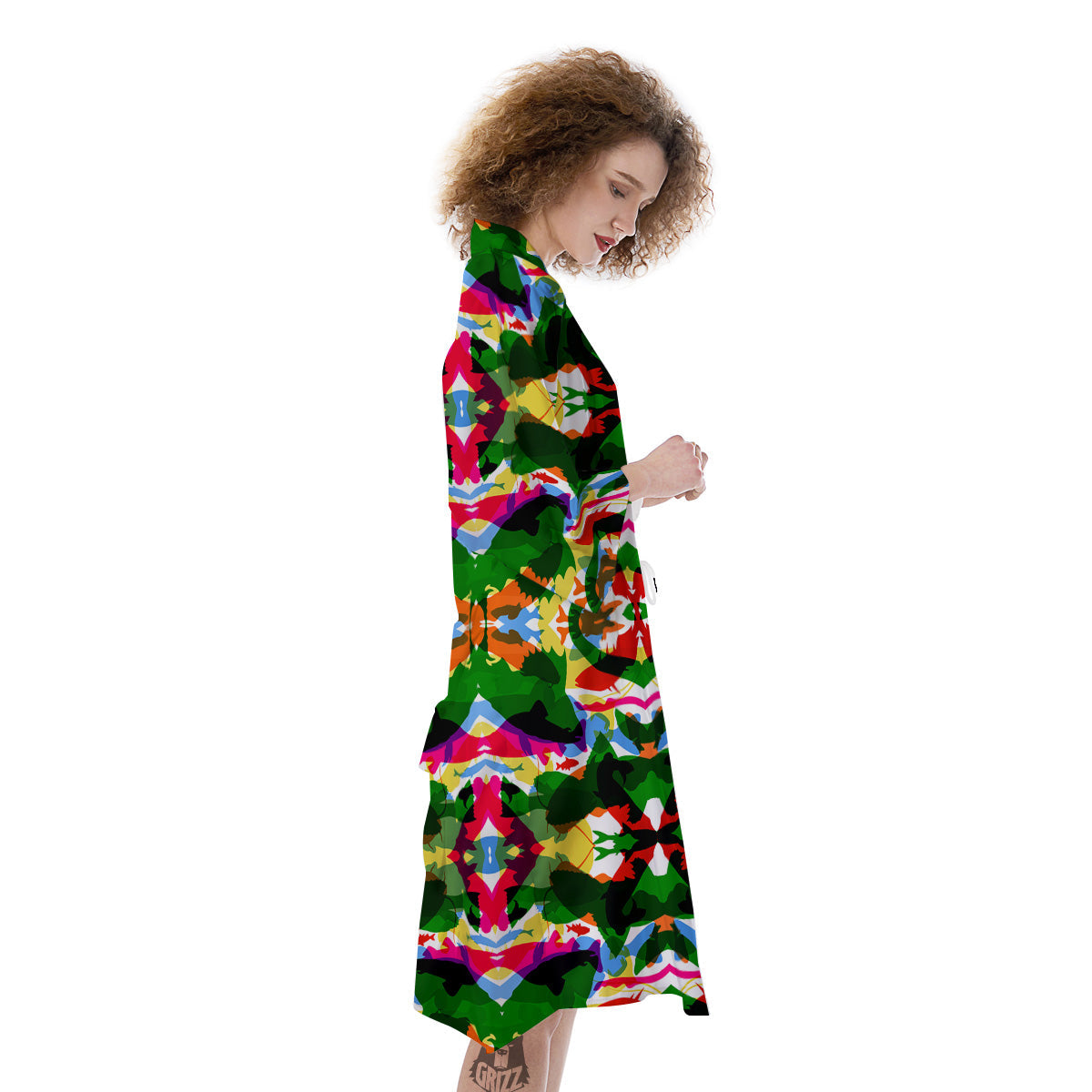 Fish Colorful Abstract Print Pattern Kimono-grizzshop