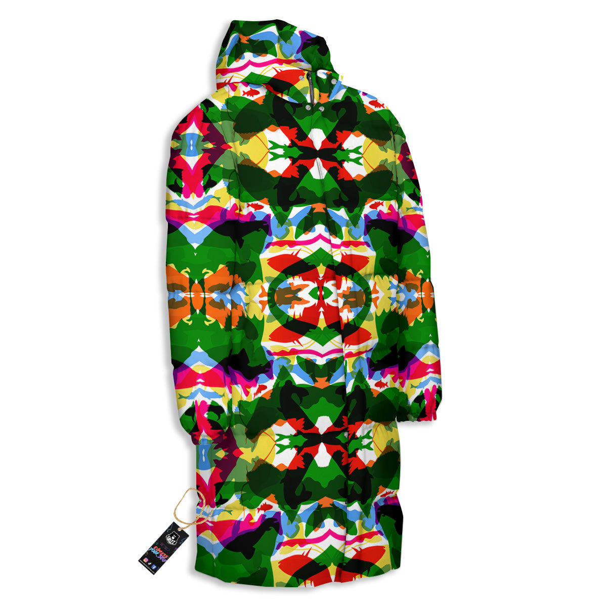 Fish Colorful Abstract Print Pattern Long Down Jacket-grizzshop