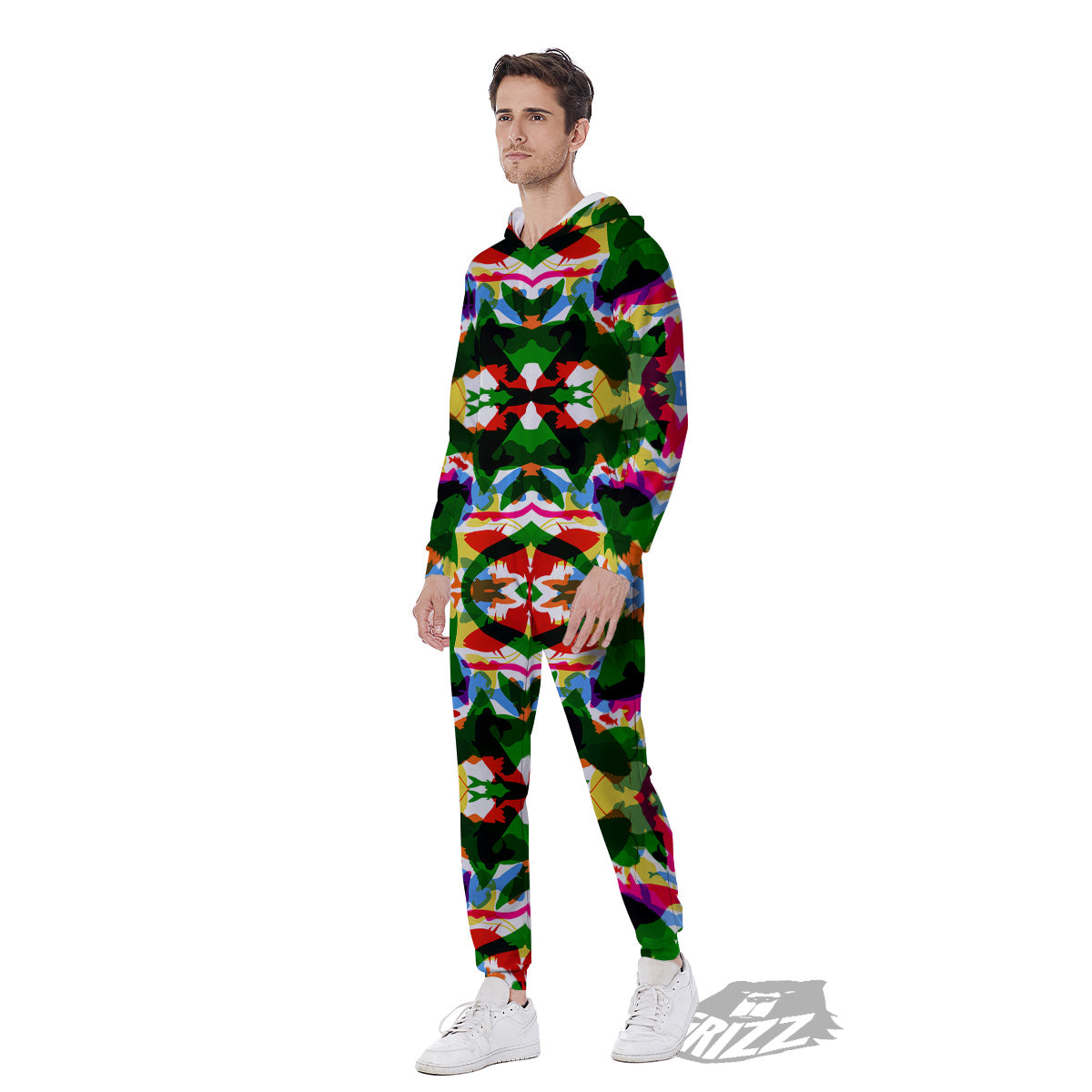 Fish Colorful Abstract Print Pattern Men's Jumpsuit-grizzshop