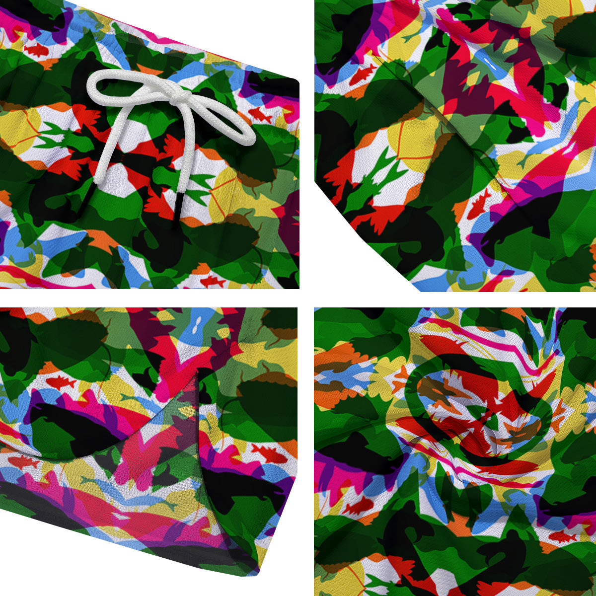 Fish Colorful Abstract Print Pattern Men's Running Shorts-grizzshop