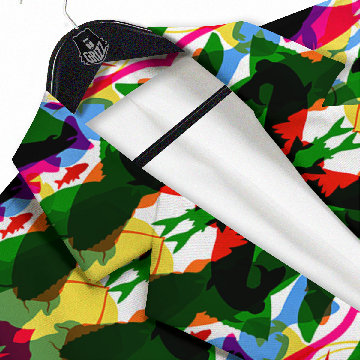 Fish Colorful Abstract Print Pattern Men's Sport Coat-grizzshop