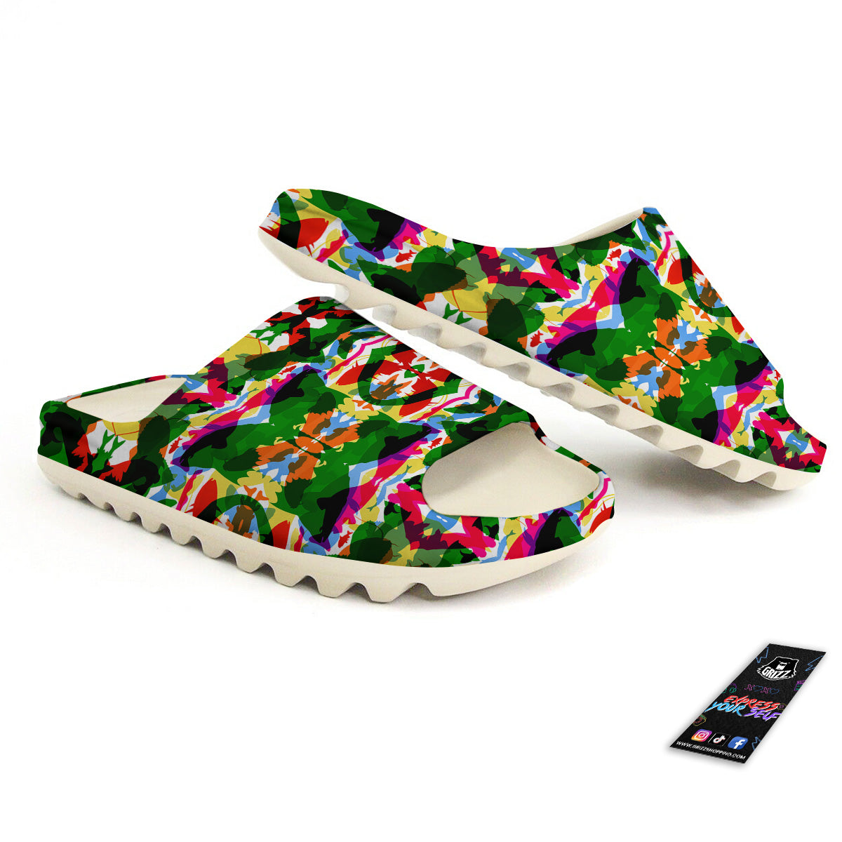 Fish Colorful Abstract Print Pattern Sandals-grizzshop