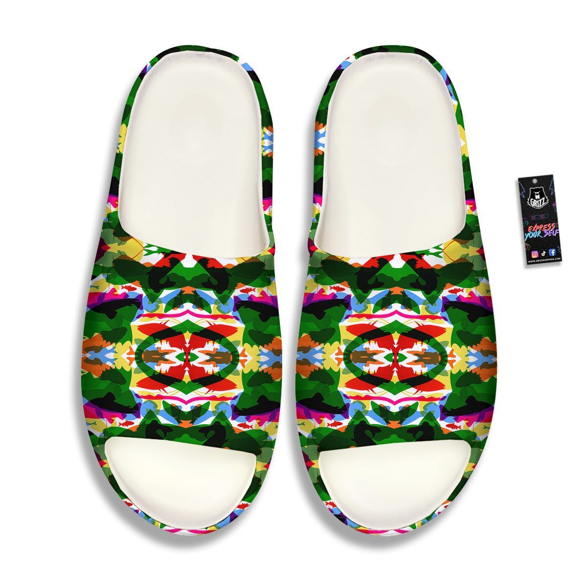 Fish Colorful Abstract Print Pattern Sandals-grizzshop