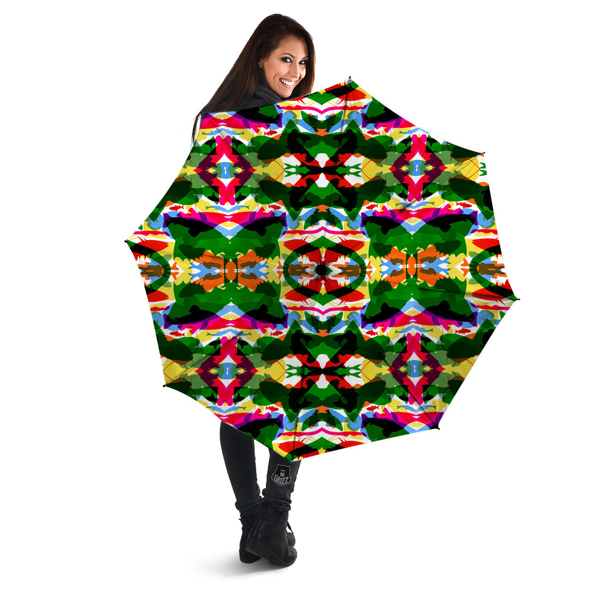 Fish Colorful Abstract Print Pattern Umbrella-grizzshop