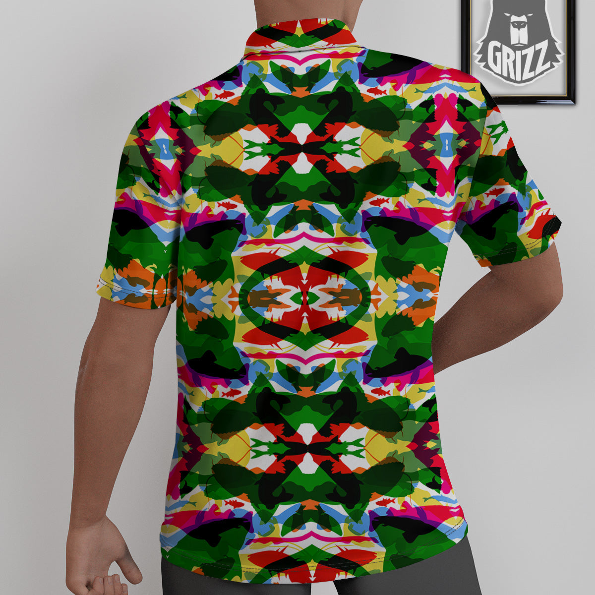 Fish Colorful Abstract Print Pattern Untucked Shirts-grizzshop