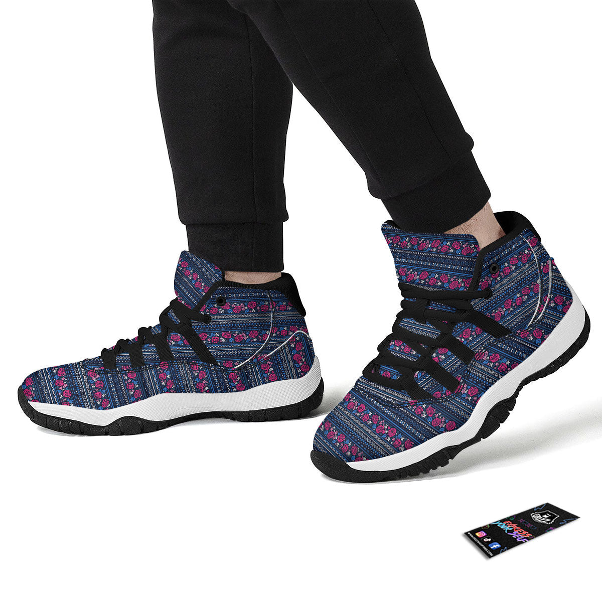 Fish Cute Print Pattern Black Bball Shoes-grizzshop