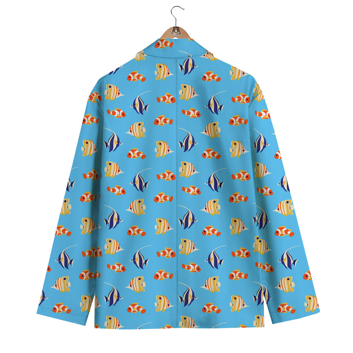 Fish Cute Print Pattern Men's Blazer-grizzshop