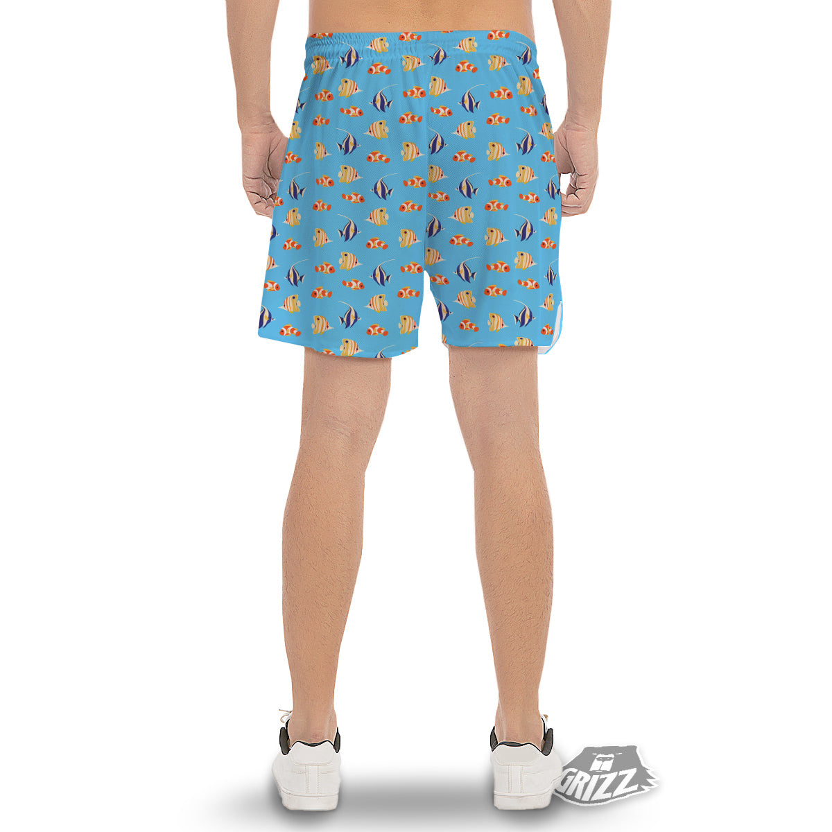 Fish Cute Print Pattern Men's Gym Shorts-grizzshop