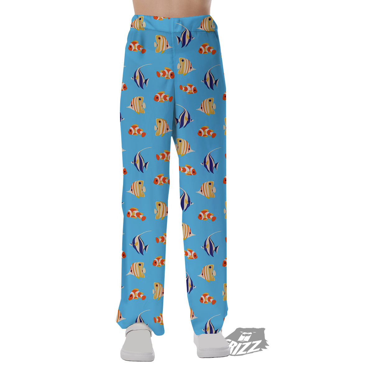 Fish Cute Print Pattern Pajama Pants-grizzshop