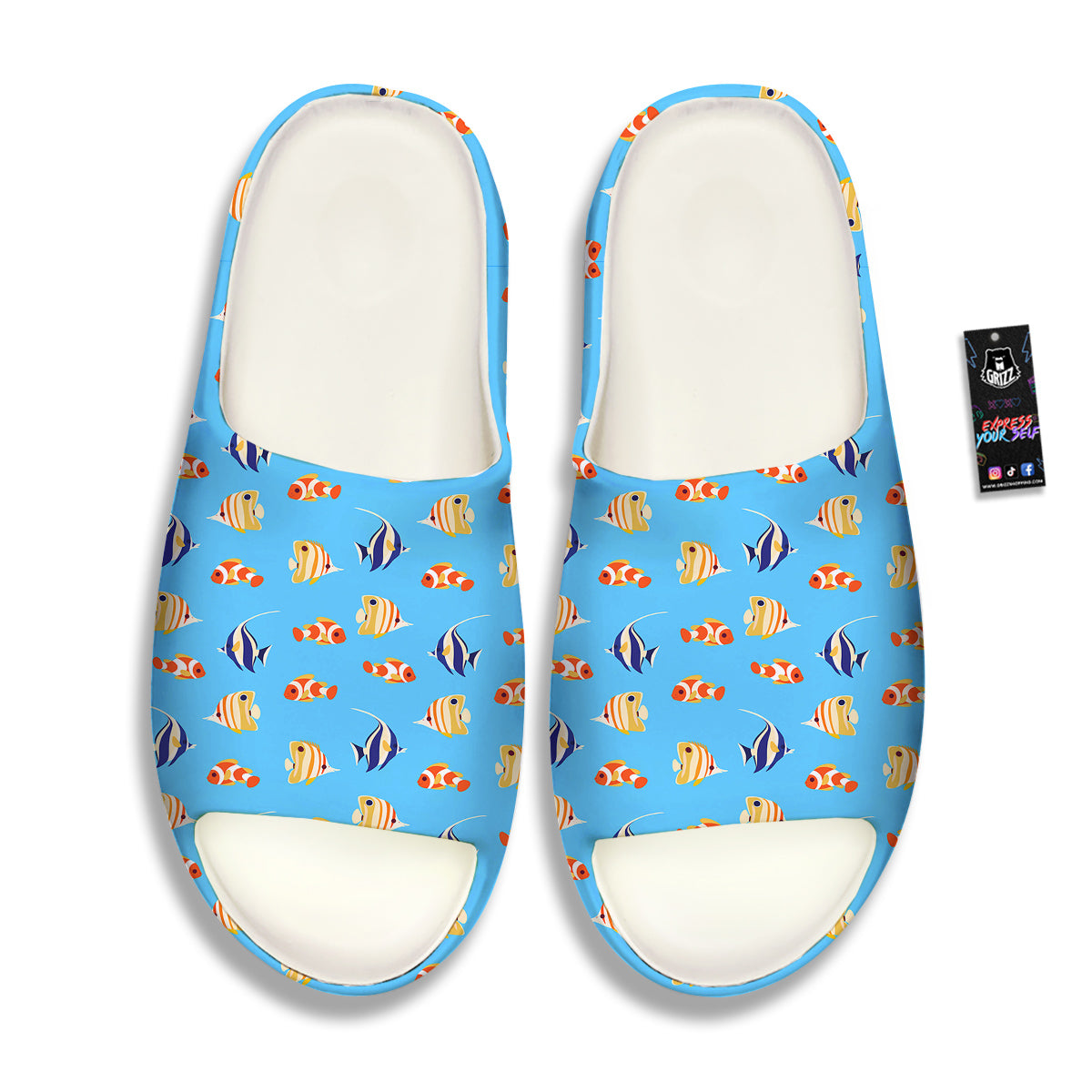 Fish Cute Print Pattern Sandals-grizzshop