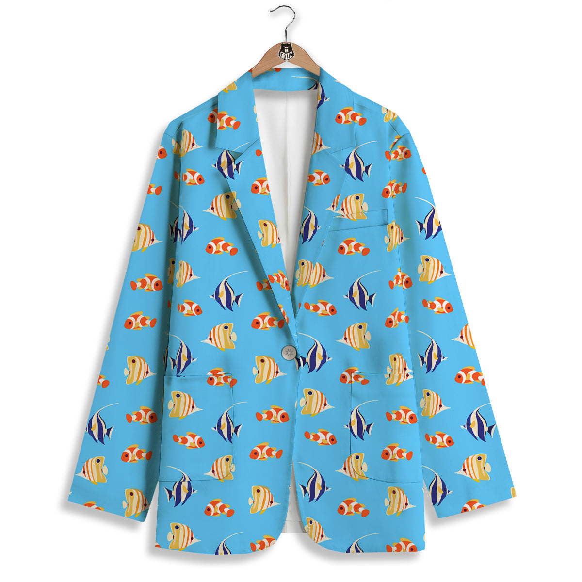 Fish Cute Print Pattern Women's Blazer-grizzshop
