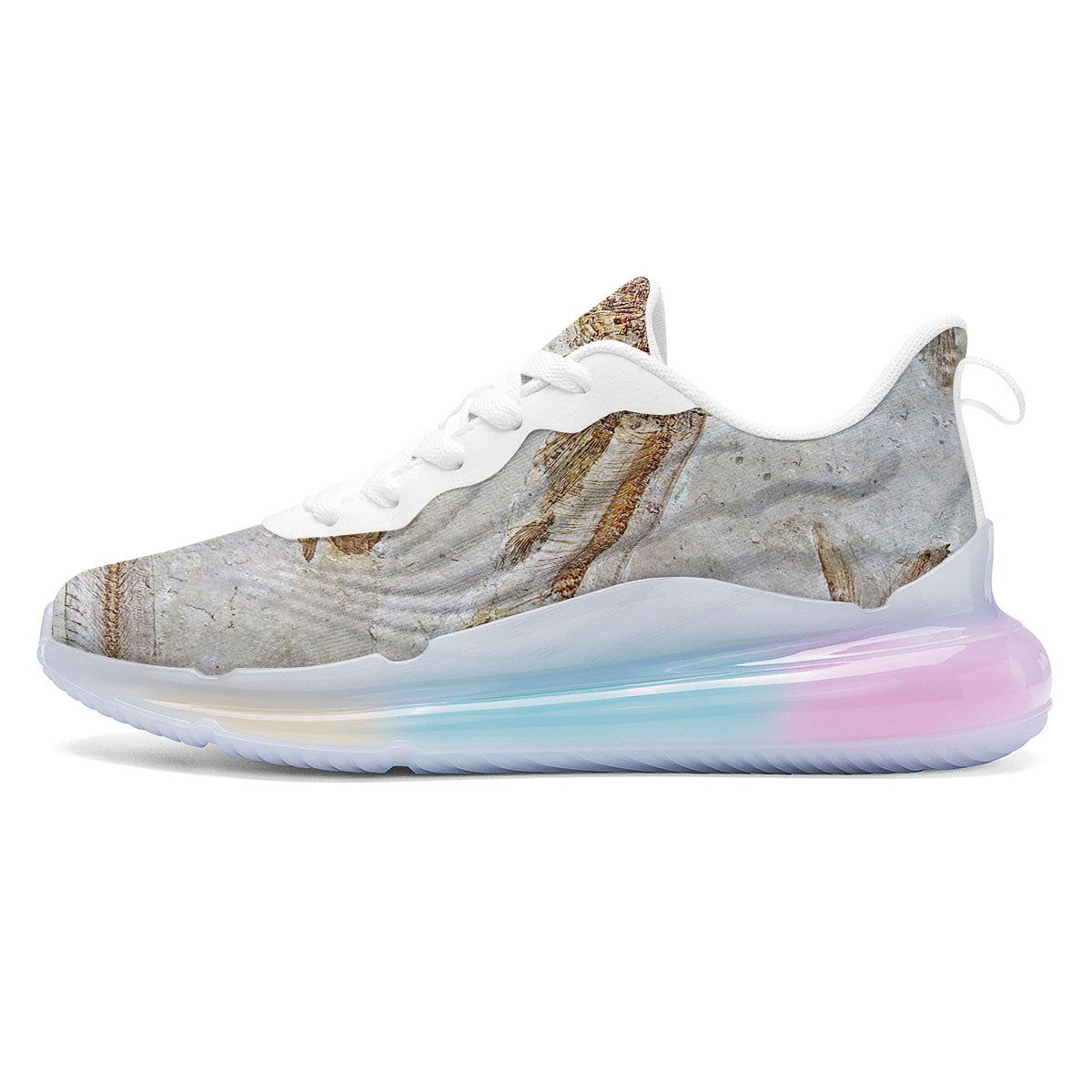 Fish Fossil Lycoptera Print Running Sneakers-grizzshop