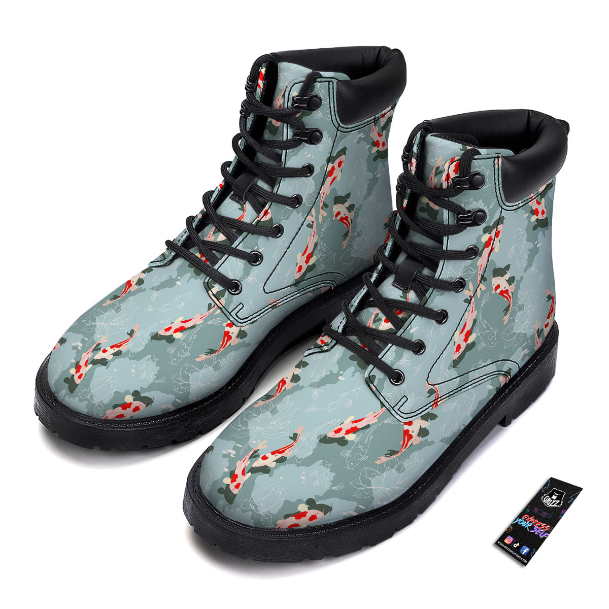 Fish Koi Print Pattern Boots-grizzshop