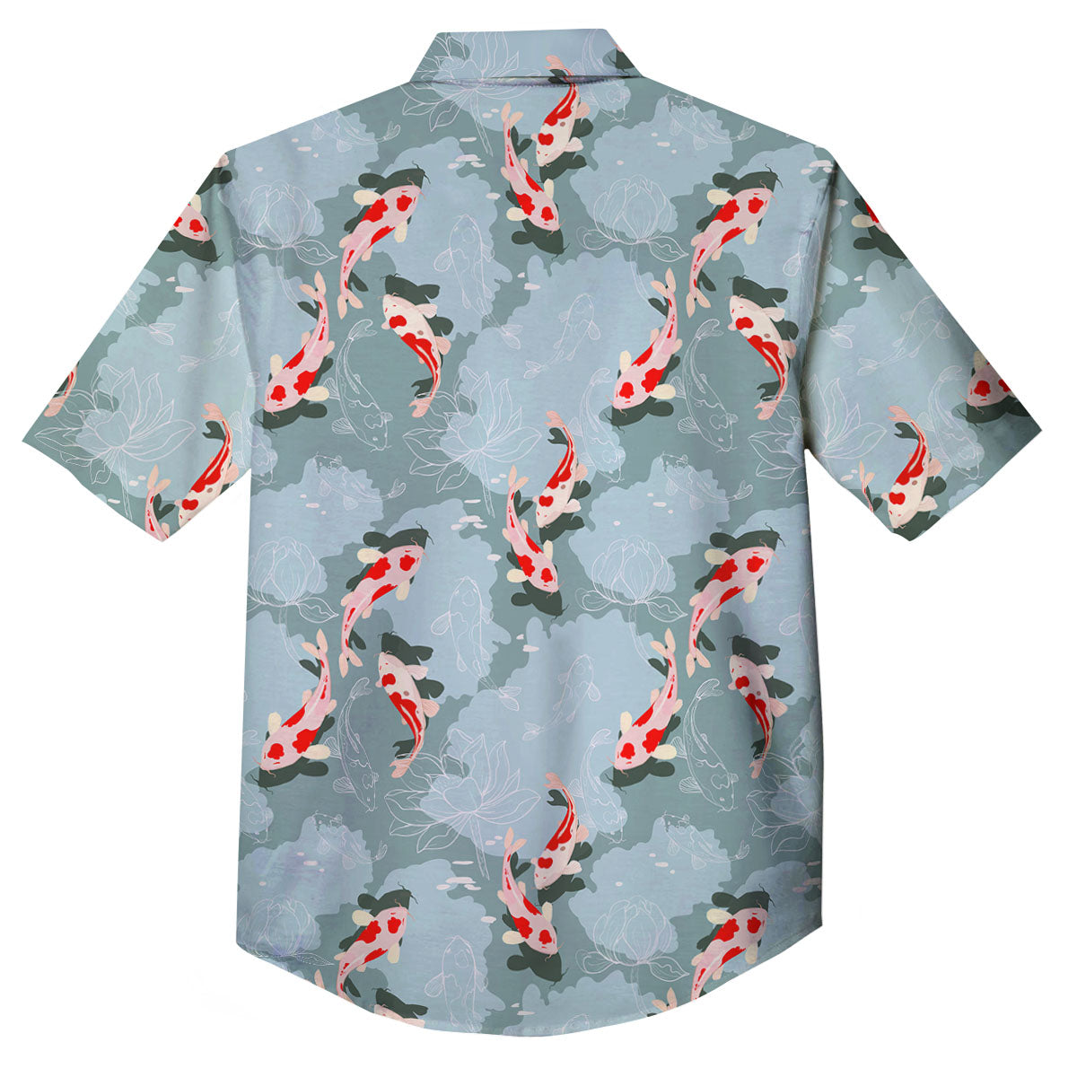 Fish Koi Print Pattern Button Up Shirt-grizzshop