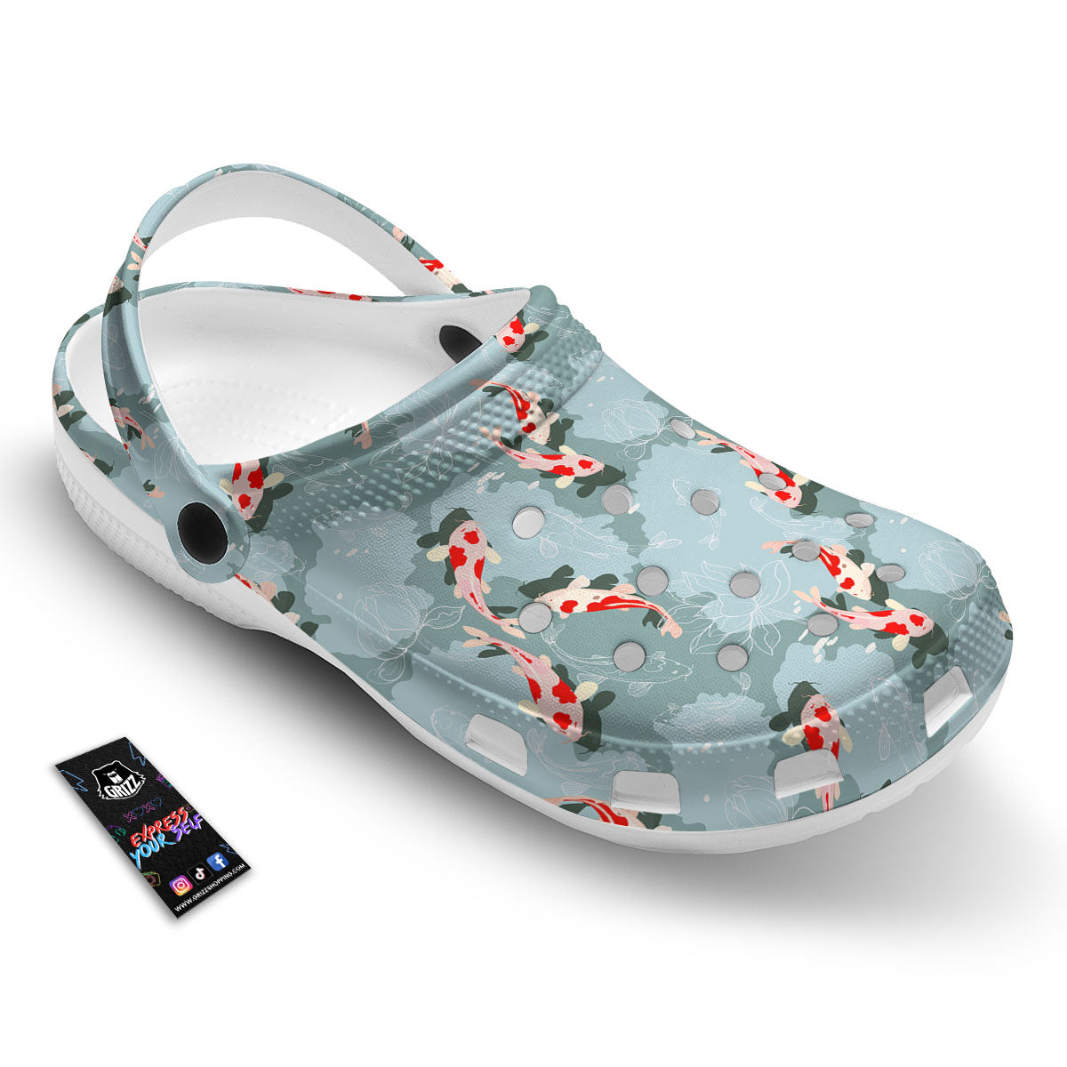 Fish Koi Print Pattern Clog-grizzshop
