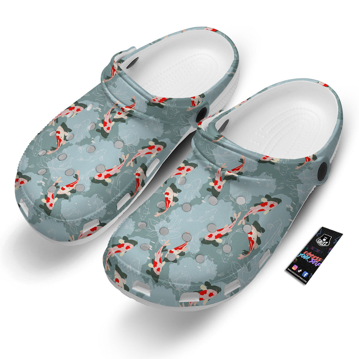 Fish Koi Print Pattern Clog-grizzshop