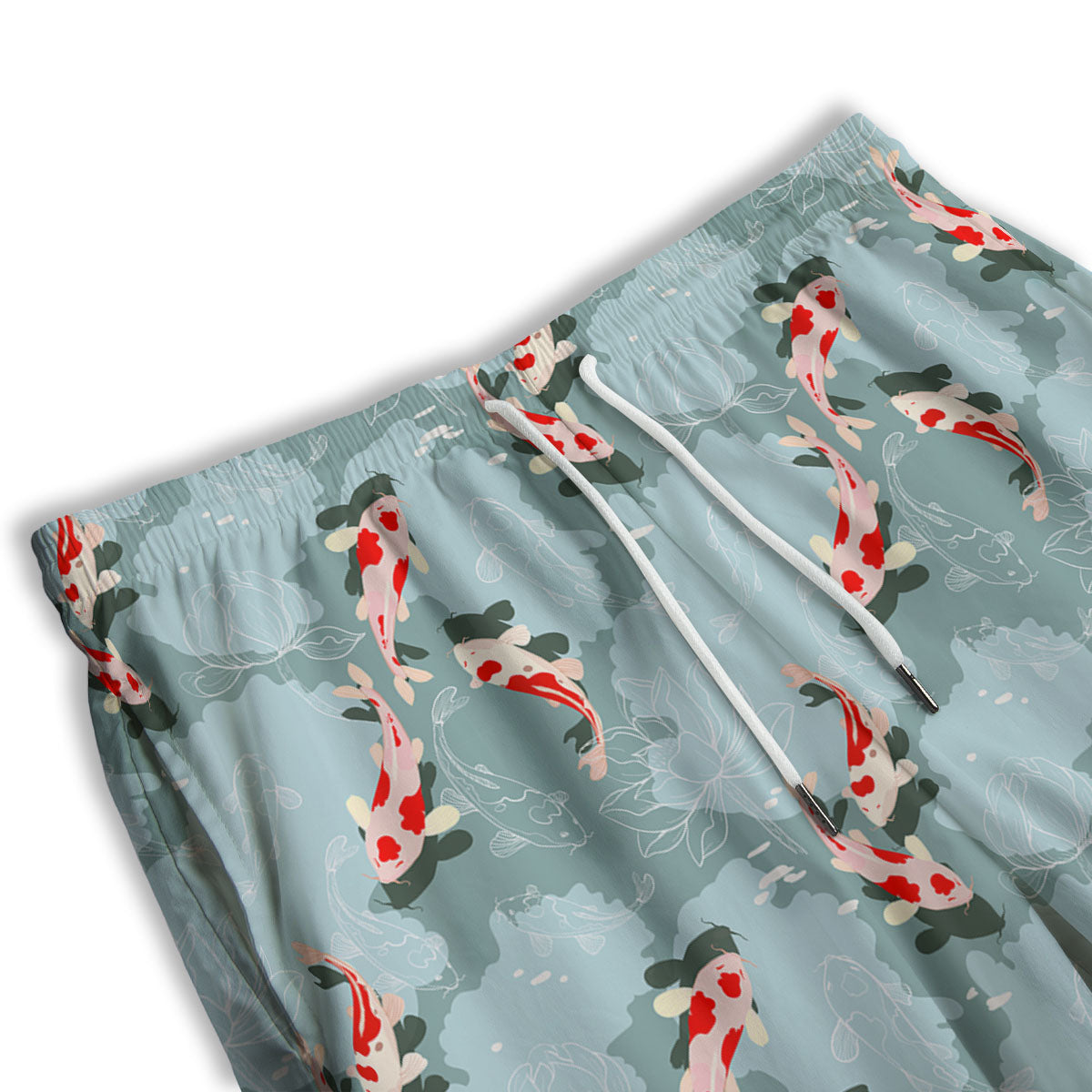 Fish Koi Print Pattern Men's Athletic Shorts