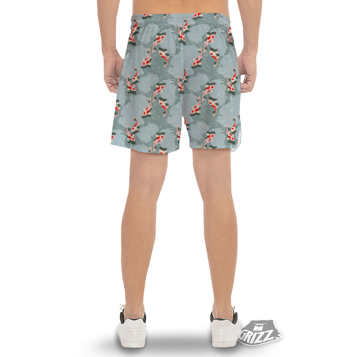 Fish Koi Print Pattern Men's Gym Shorts-grizzshop