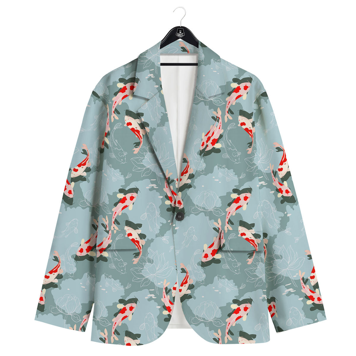 Fish Koi Print Pattern Men's Sport Coat-grizzshop