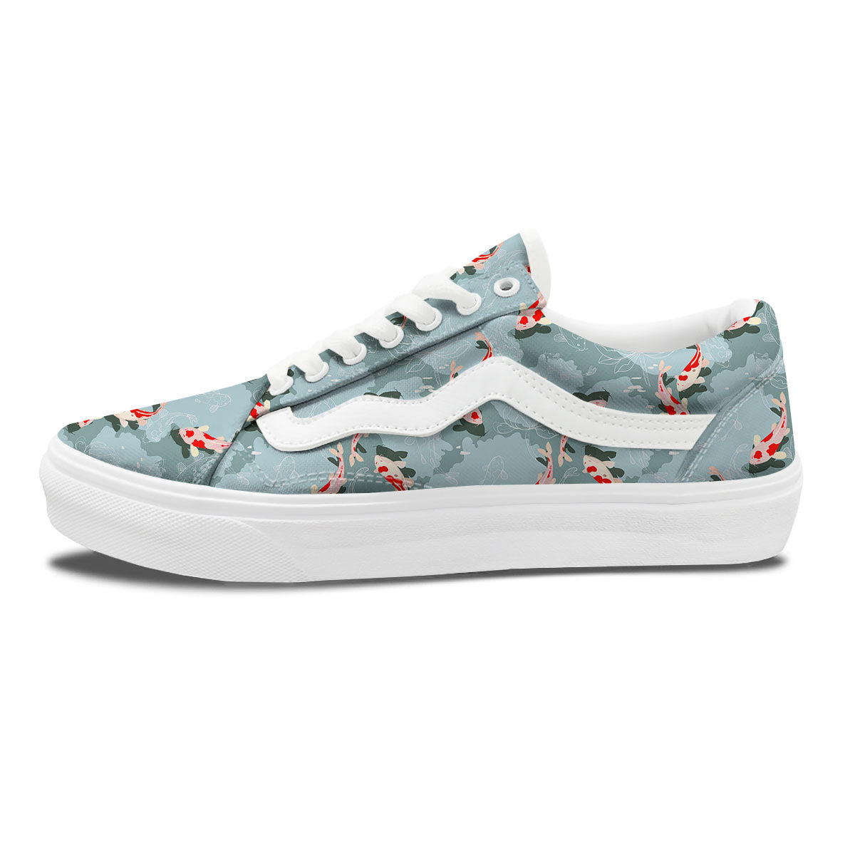 Fish Koi Print Pattern Skate Shoes-grizzshop