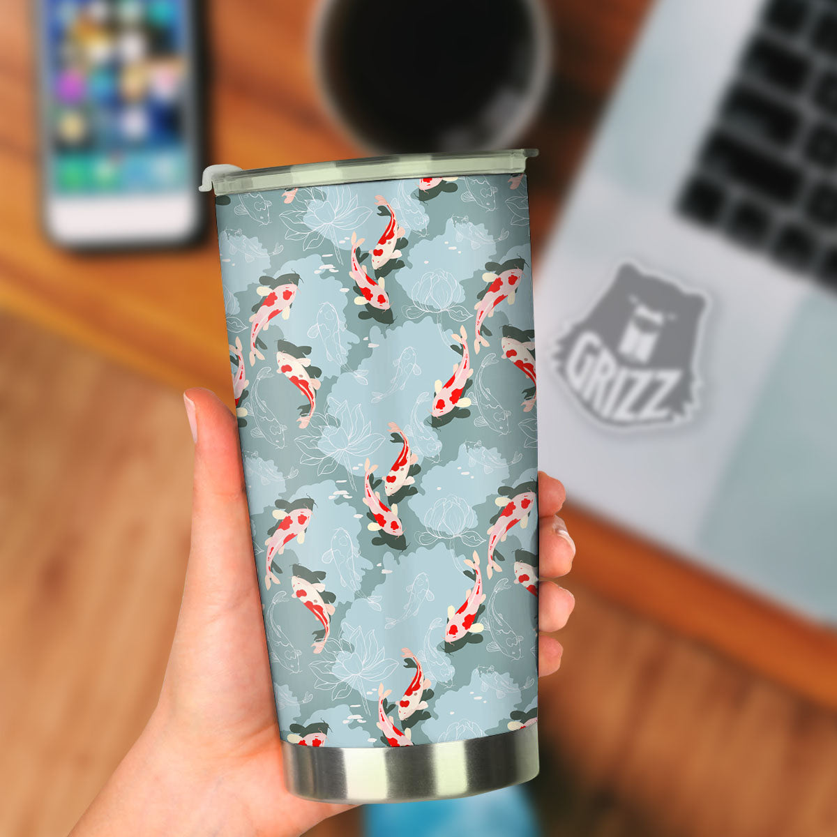 Fish Koi Print Pattern Tumbler-grizzshop